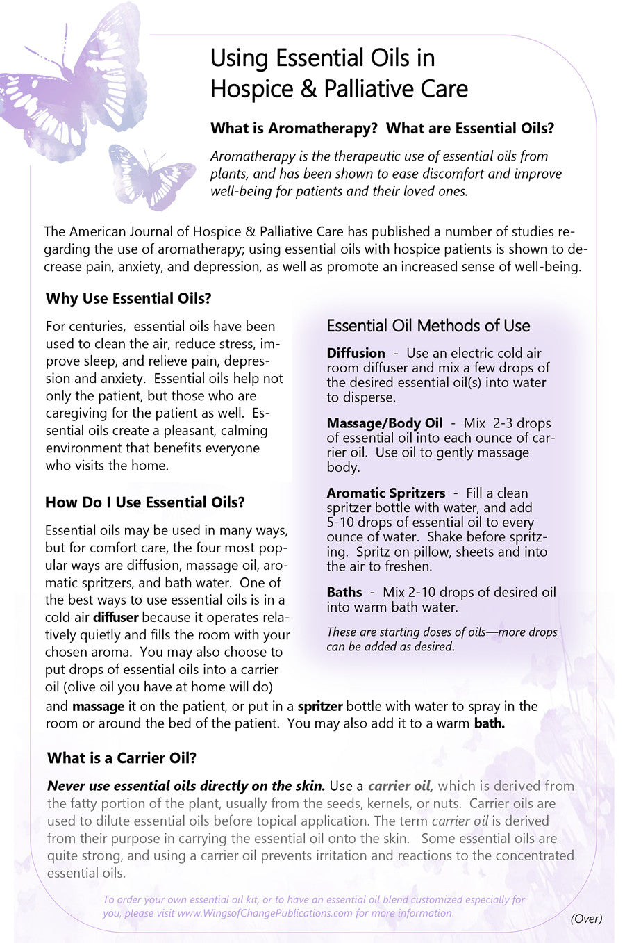 Using Essential Oils in Hospice & Palliative Care