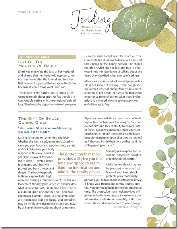 tending grief newsletter