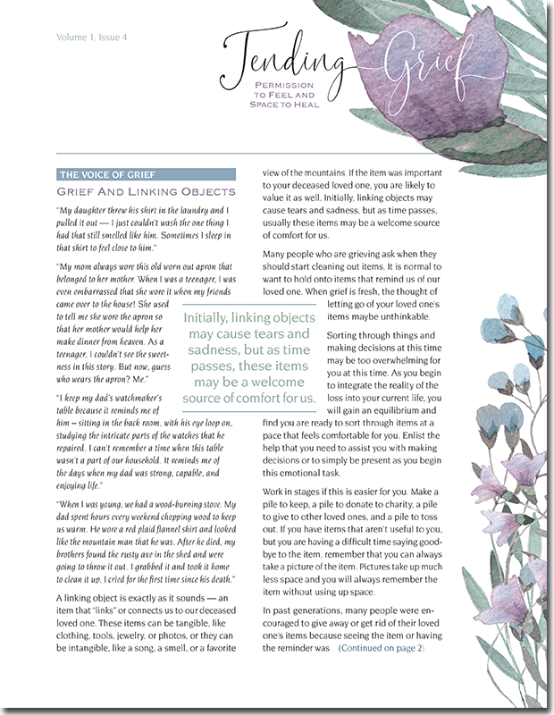 tending grief newsletter