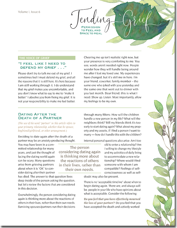 tending grief newsletter