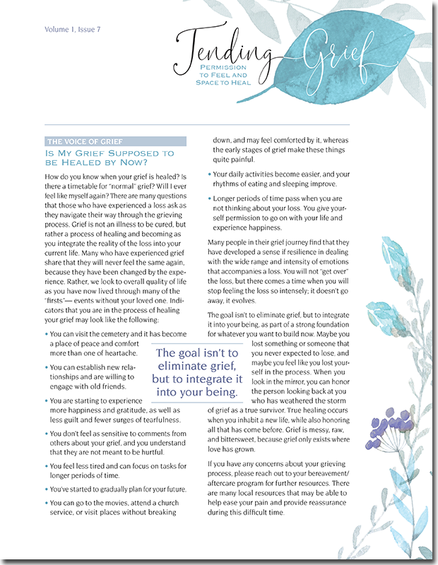 tending grief newsletter